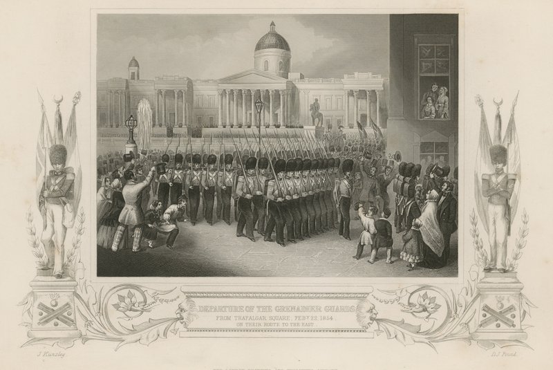 Departure of the Grenadier Guards from Trafalgar Square by English School
