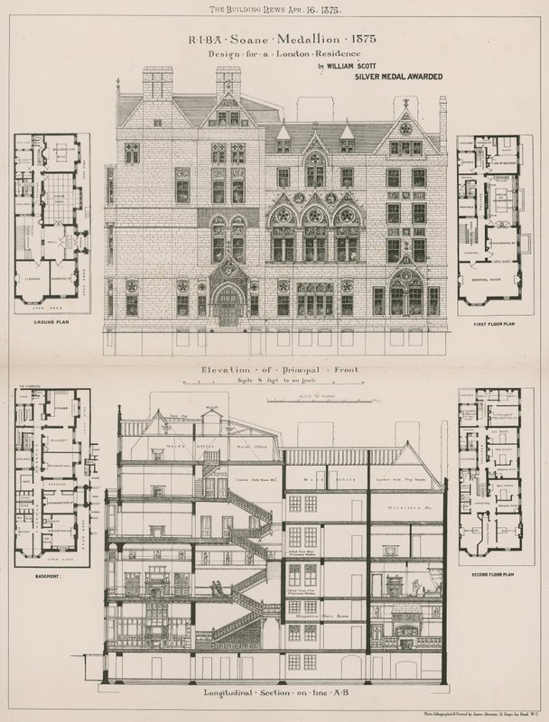 Design for a London Residence by William Scott by English School