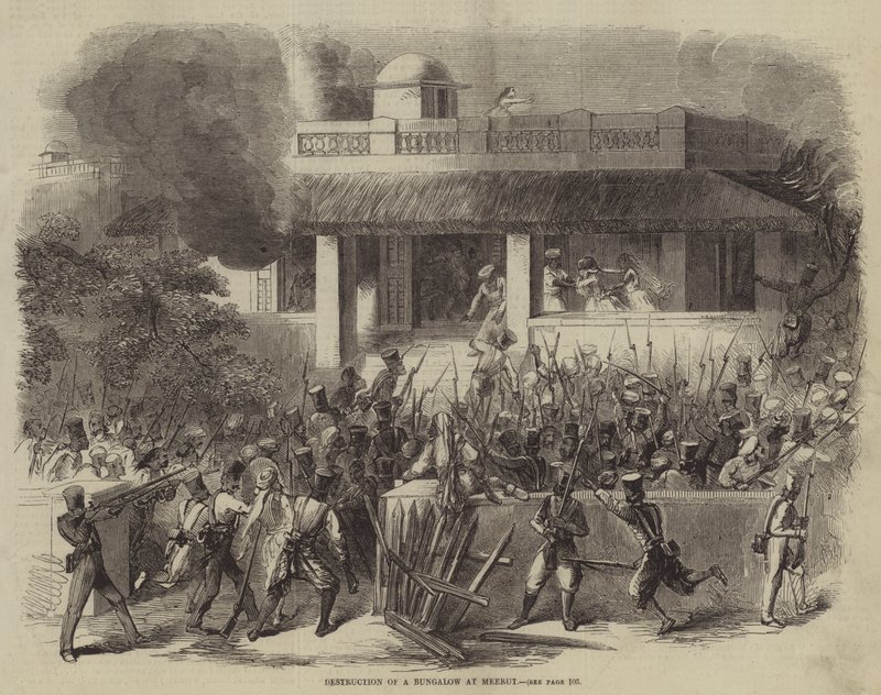 Destruction of a Bungalow at Meerut von English School