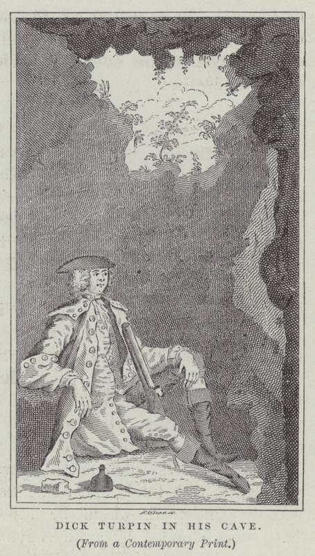 Dick Turpin in His Cave by English School