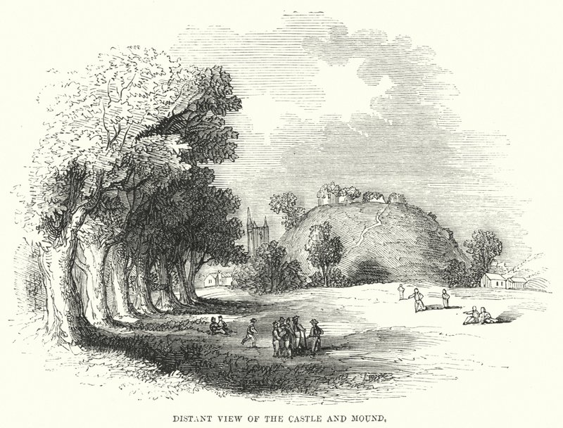 Distant View of the Castle and Mound by English School