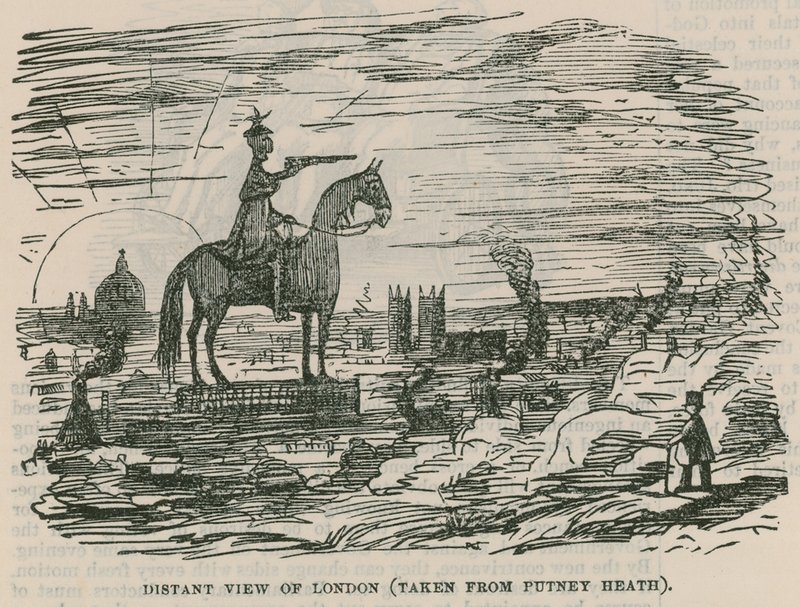 Distant view of London (taken from Putney Heath) by English School