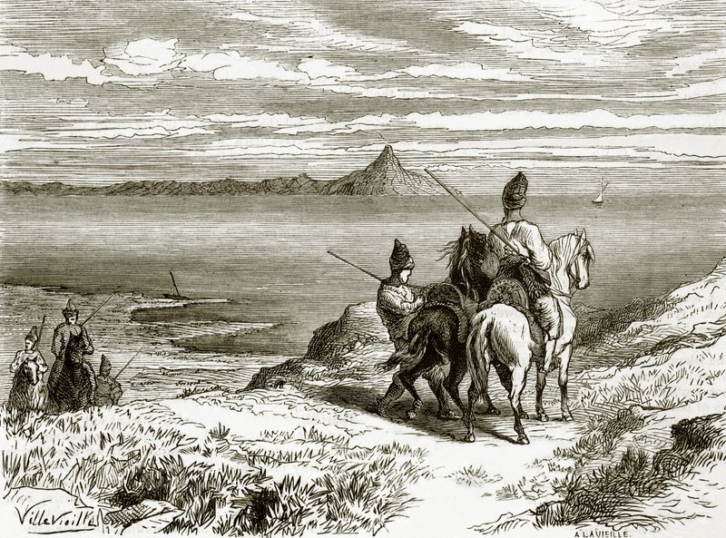 Distant View of Mount Athos by English School