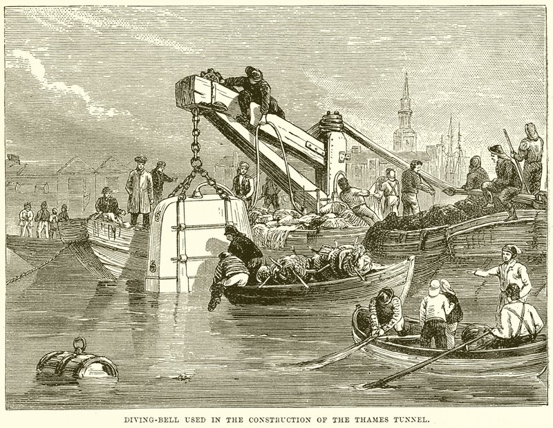 Diving-Bell Used in the Construction of the Thames Tunnel by English School