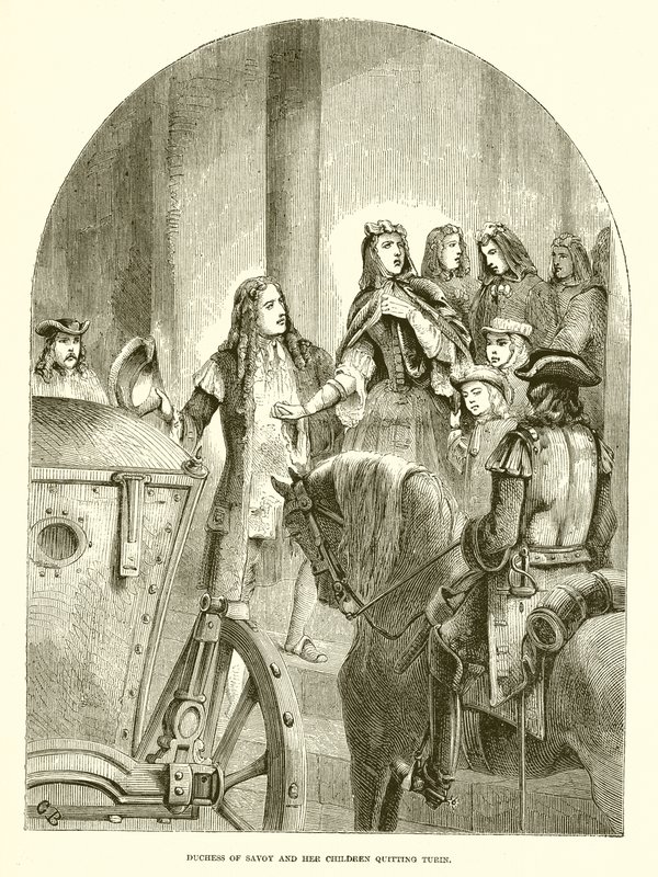 Duchess of Savoy and Her Children Quitting Turin by English School