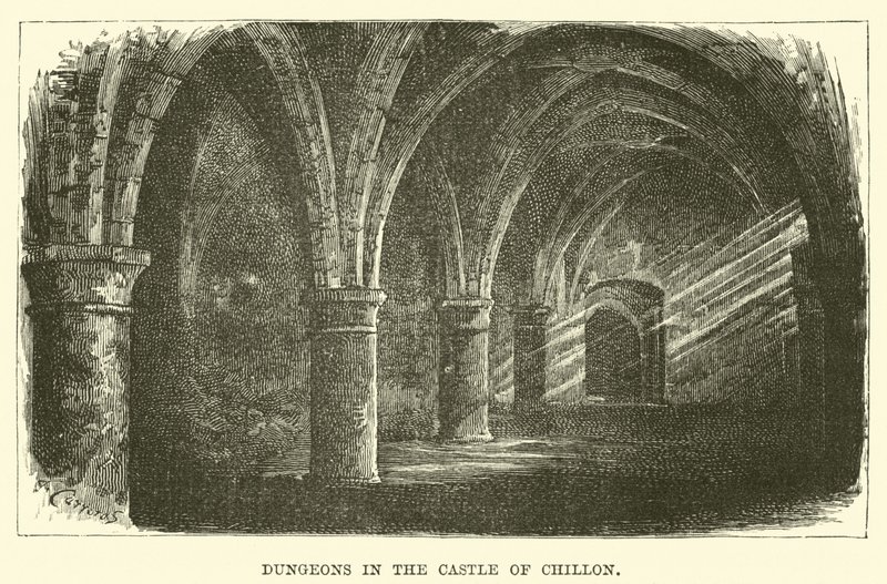 Dungeons in the Castle of Chillon by English School