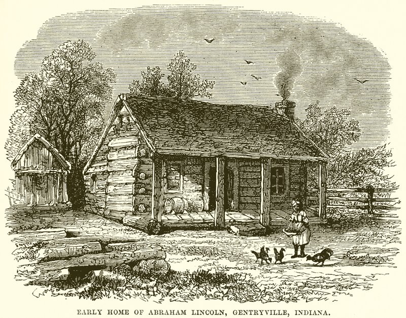 Early home of Abraham Lincoln, Gentryville, Indiana by English School