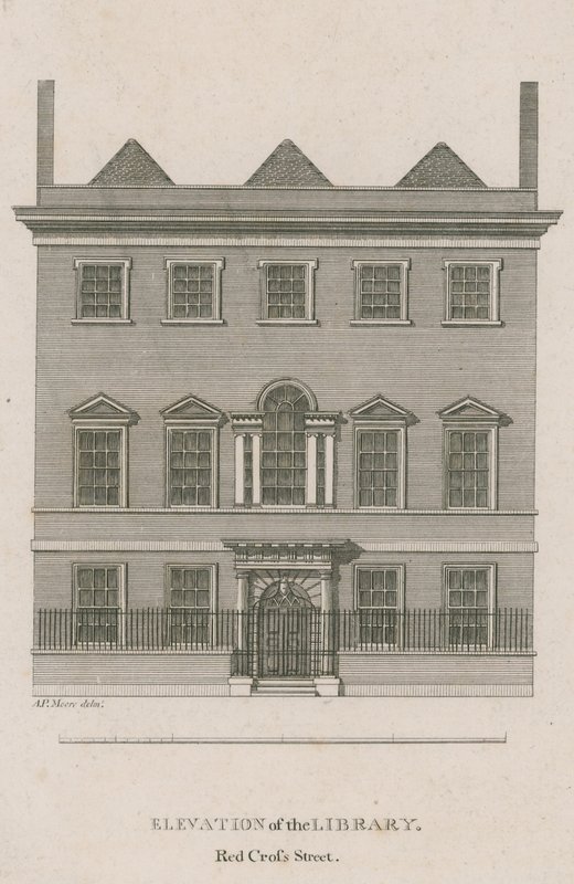 Elevation of the Library, Red Cross Street, London by English School