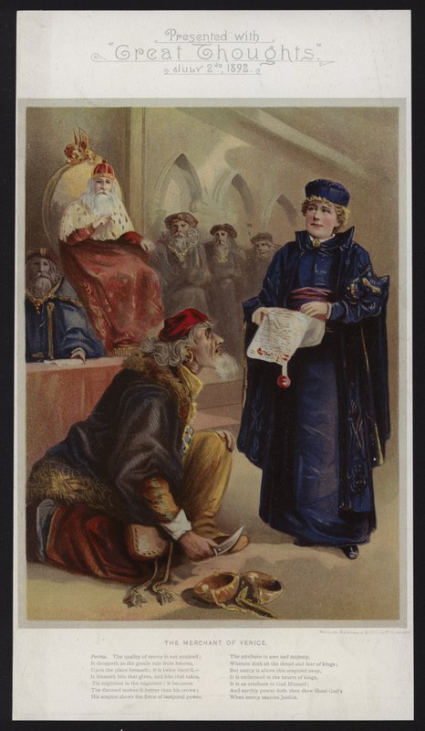 Ellen Terry as Portia in The Merchant of Venice by English School