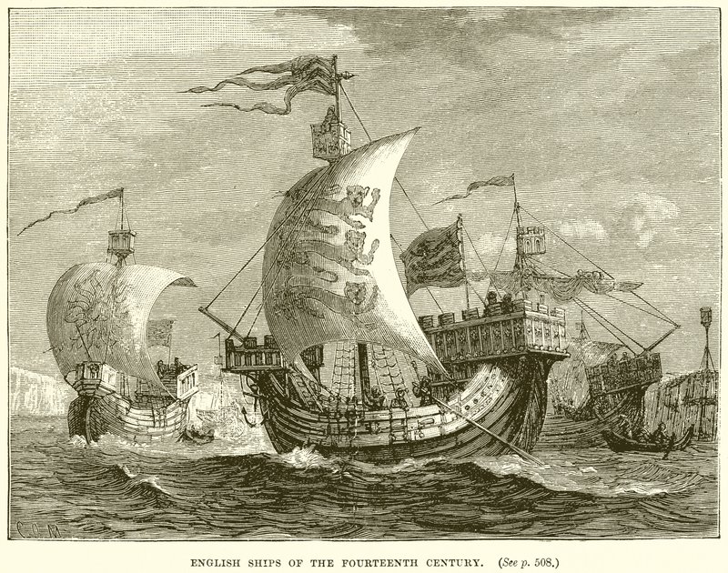 English Ships of the Fourteenth Century by English School