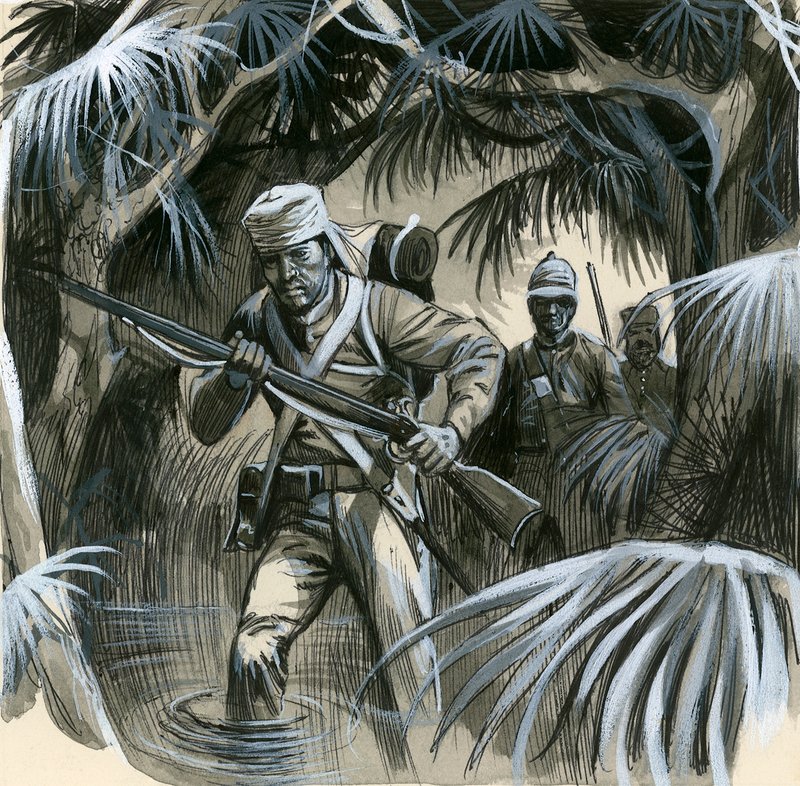 English Soldiers in India in the 19th Century by English School