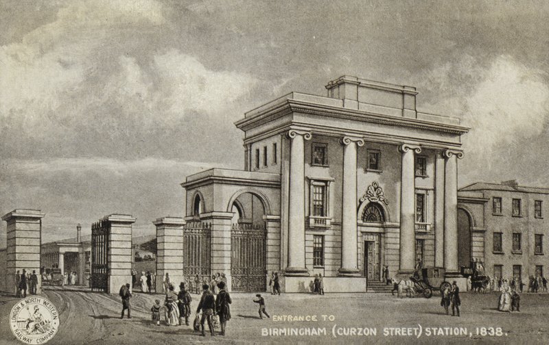 Entrance to Birmingham Station, 1838 by English School