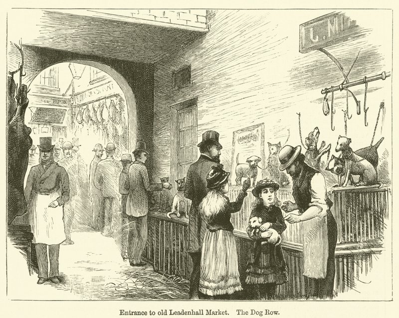 Entrance to Old Leadenhall Market, The Dog Row by English School