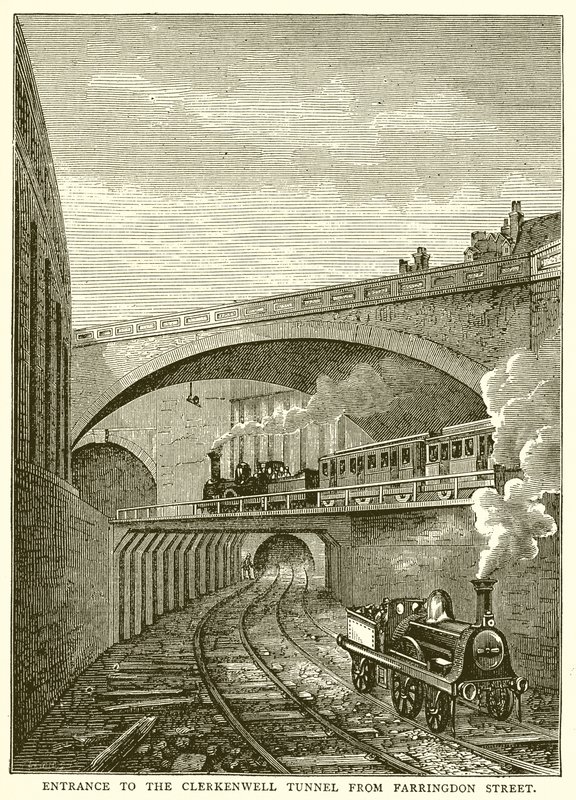 Entrance to the Clerkenwell Tunnel from Farringdon Street by English School