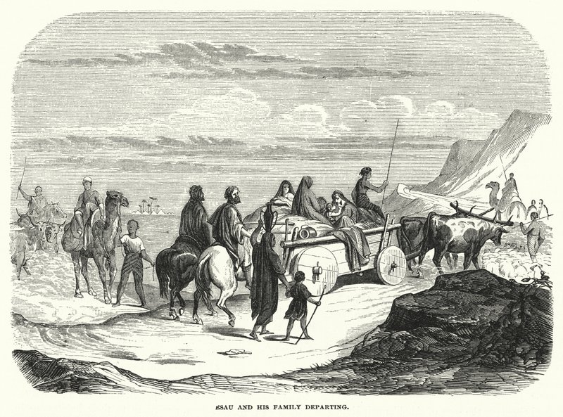 Esau and His Family Departing by English School
