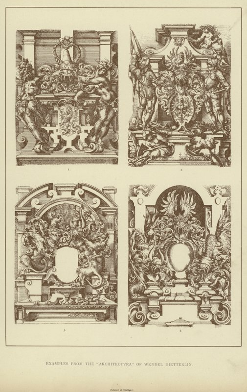 Examples from the "Architectvra" of Wendel Dietterlin by English School