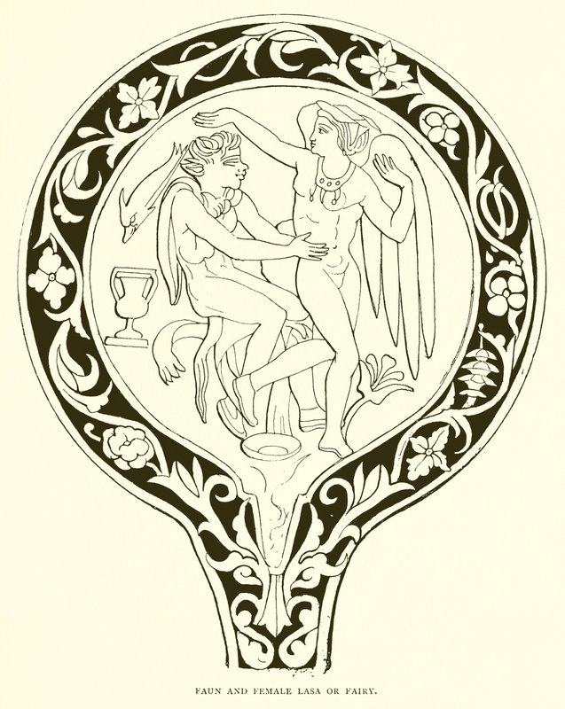 Faun and Female Lasa or Fairy by English School