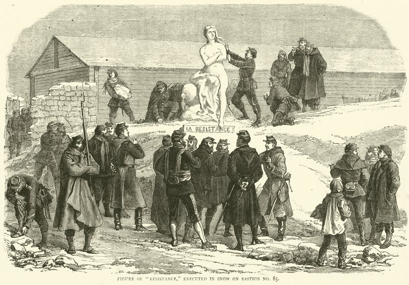 Figure of Resistance, Executed in Snow on Bastion No 85, December 1870 by English School
