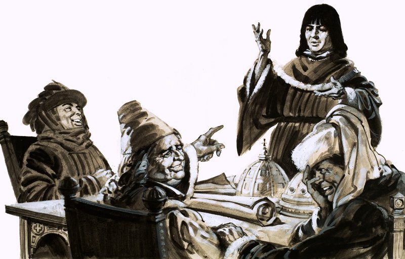 Filippo Brunelleschi talking to city officials in Florence by English School