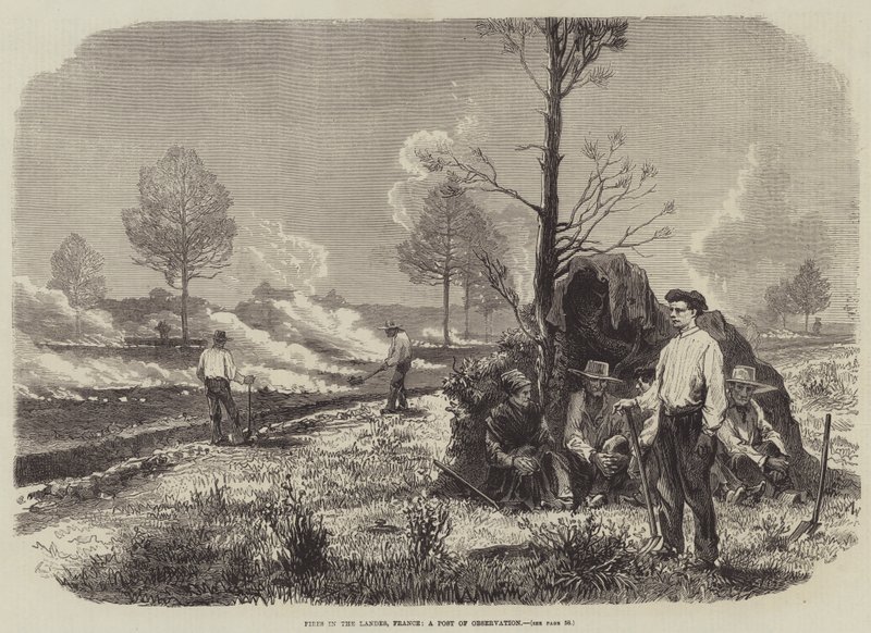 Fires in the Landes, France, a Post of Observation by English School