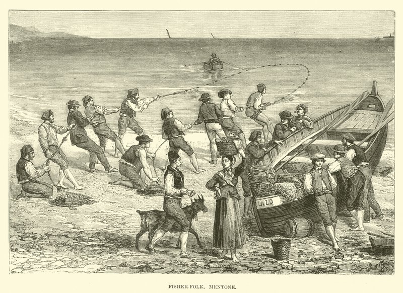 Fisher-Folk, Mentone by English School