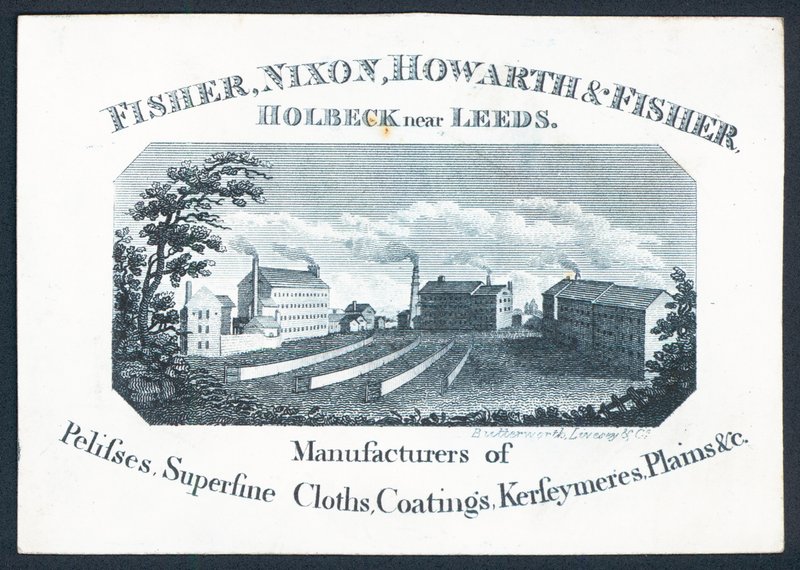 Fisher, Nixon, Howarth & Fisher, trade card by English School
