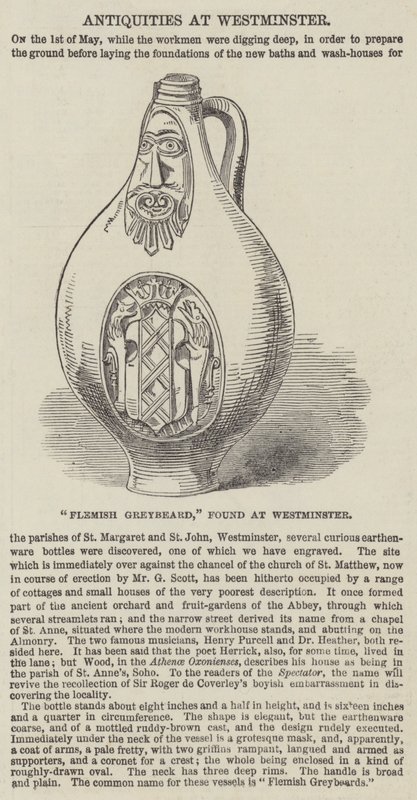 "Flemish Greybeard," found at Westminster by English School