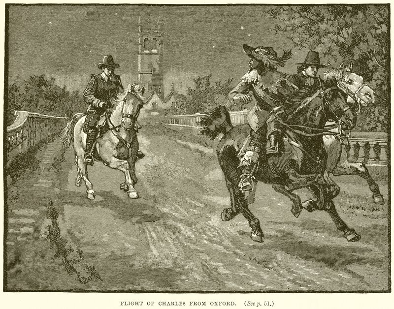 Flight of Charles from Oxford by English School