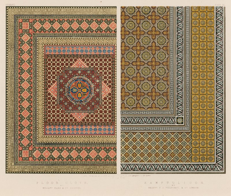 Floor Cloth; Kamptulicon by English School