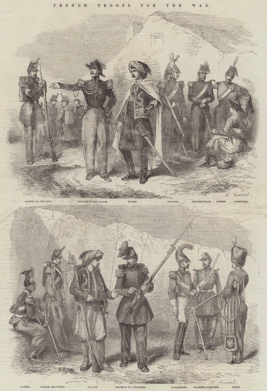 French Troops for the War by English School