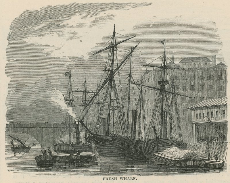 Fresh Wharf on the Thames by English School