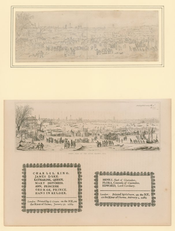Frost Fair on the Thames, Printed Souvenir for King Charles II and Family, 1684 by English School