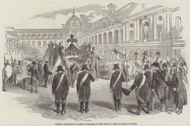 Funeral Procession of Marshal Exelmans to the Church of the Invalides, at Paris by English School