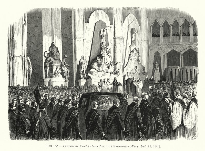 Funeral of Earl Palmerston, in Westminster Abbey, 27 October 1865 by English School