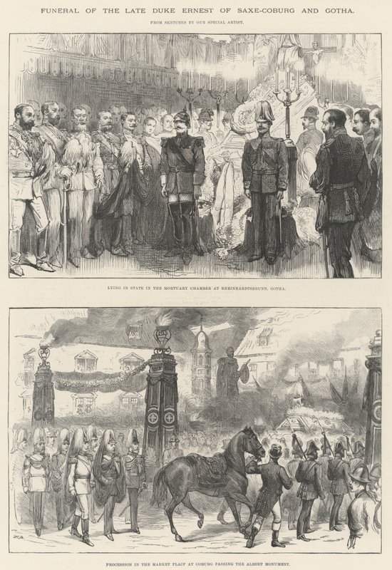 Funeral of the Late Duke Ernest of Saxe-Coburg and Gotha by English School