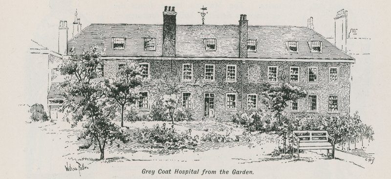 General View of Grey Coat Hospital from the Garden by English School