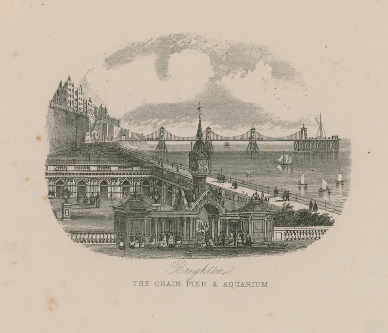 General View of the Chain Pier and Aquarium on the Seafront at Brighton by English School