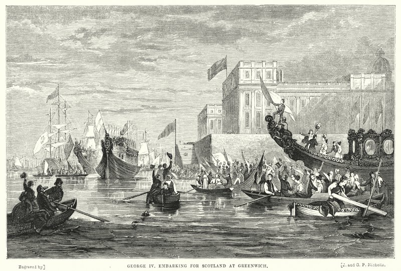 George IV embarking for Scotland at Greenwich by English School