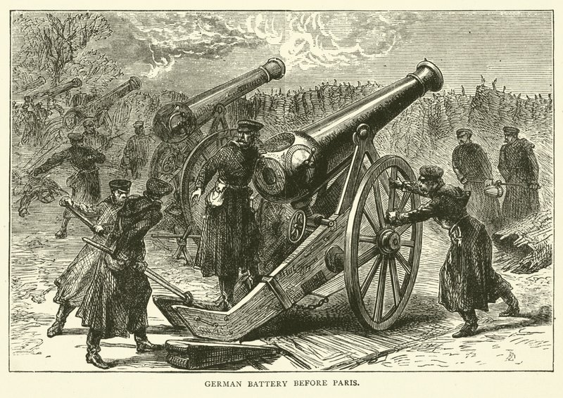 German Battery Before Paris by English School