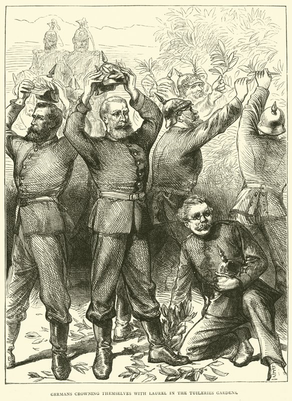 Germans Crowning Themselves with Laurel in the Tuileries Gardens, March 1871 by English School