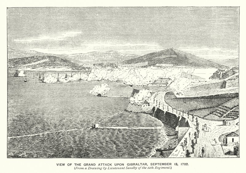 Gibraltar: View of the Grand Attack upon Gibraltar by English School