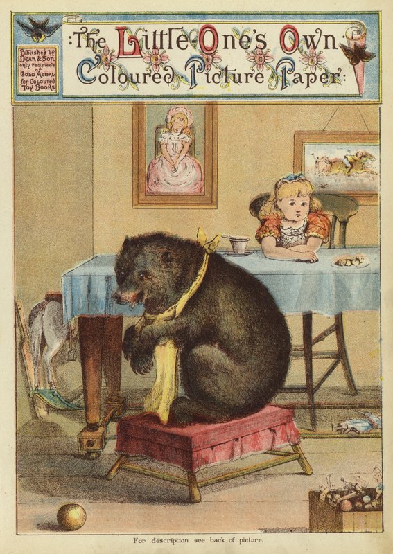 Girl at the Table with a Bear by English School