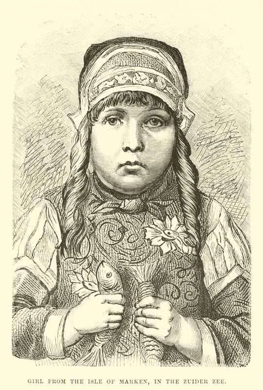 Girl from the Isle of Marken, in the Zuider Zee by English School