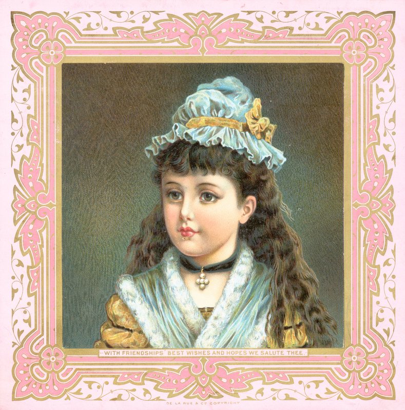 Girl in Mop Hat and Shawl by English School