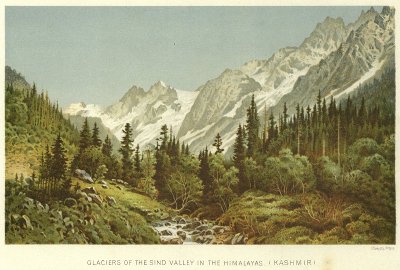 Glaciers of the Sind Valley in the Himalayas, Kashmir by English School
