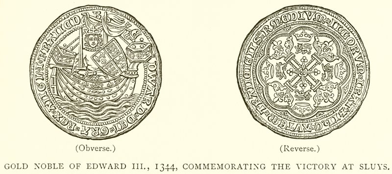 Gold Noble of Edward III, 1344, Commemorating the Victory at Sluys by English School