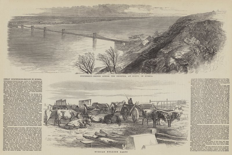 Great Suspension-Bridge in Russia by English School