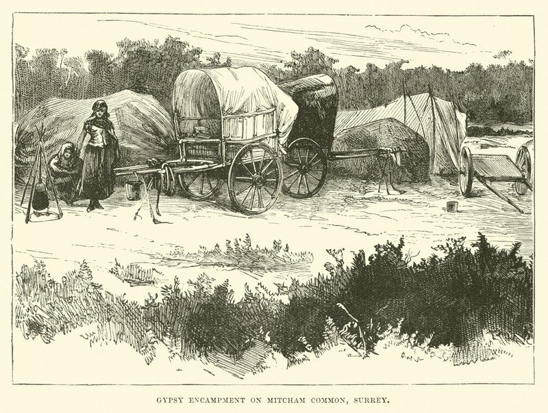 Gypsy Encampment on Mitcham Common, Surrey by English School