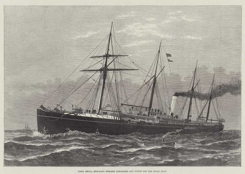 HMS Hecla, Merchant Steamer purchased and fitted for the Royal Navy by English School