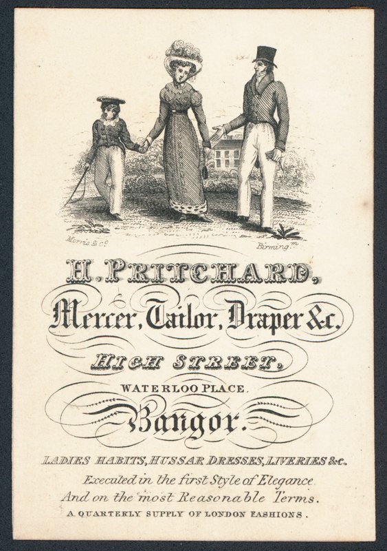 H Pritchard, mercer, tailor and draper, trade card by English School